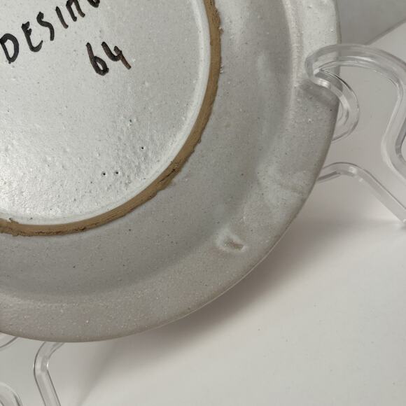 Vintage MCM Desimone Pottery Plate Abstract Rooster Italy Art 8.25 in 1960s - Picture 6 of 7